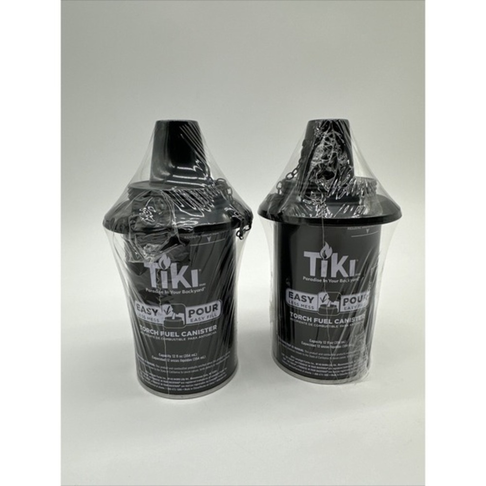 Tiki Brand Easy Pour Torch Fuel Canister 12oz Replacement‎ 2 Pack Black NEW